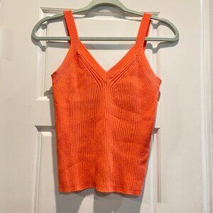 Talbots Collection Petites Knit Tank Made of Italian Yarn Size L Orange